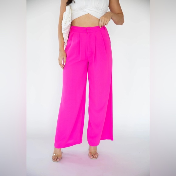 NWT Hot Pink Wide Leg Dress Pant - Picture 1 of 9
